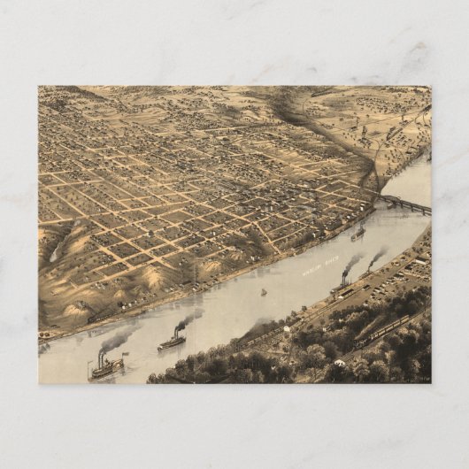Carte vintage de Kansas City (1869) (Devant)
