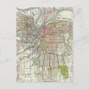 Carte vintage de Kansas City Missouri (1920)