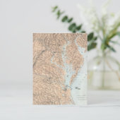 Carte vintage de la baie de Chesapeake (1861) (Debout devant)