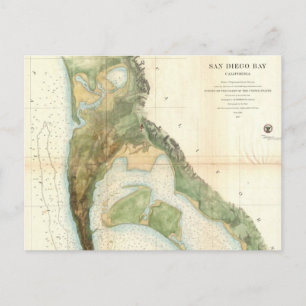 Carte vintage de la baie de San Diego (1857)