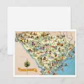 Carte Vintage de la Caroline du Sud (Devant / Derrière)