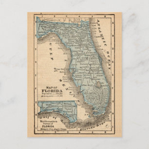 Carte vintage de la carte postale de Floride