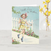 Carte vintage de la fête des mères (Fleur jaune)