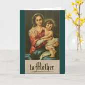 Carte vintage de la fête des mères religieuses (Fleur jaune)