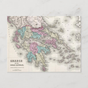 Carte vintage de la Grèce (1855)