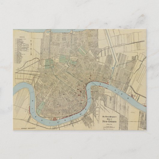 Carte vintage de la Nouvelle-Orléans (1919) (Devant)