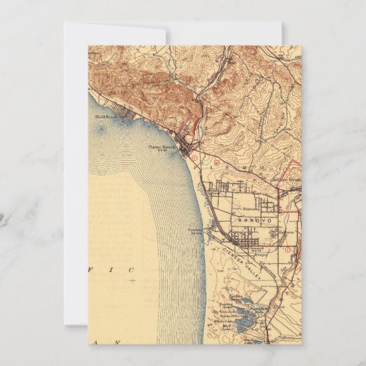 Carte Vintage de la plage de Pismo (Devant)