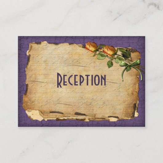 Carte vintage de la réception - Violet (Devant)