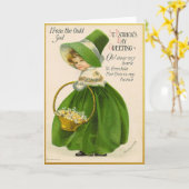 Carte vintage de la Saint-Patrick (Fleur jaune)