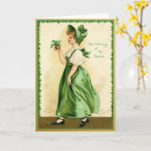 Carte vintage de la Saint-Patrick (Fleur jaune)