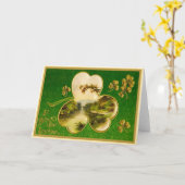 Carte vintage de la Saint-Patrick (Fleur jaune)