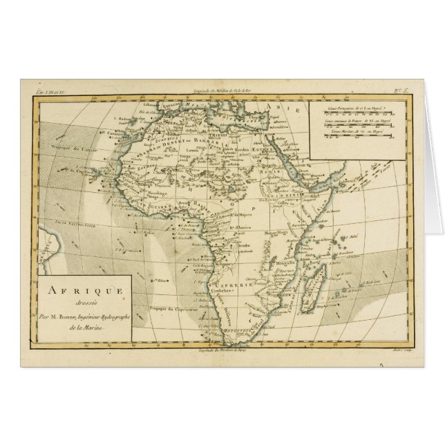 Carte vintage de l'Afrique (Devant horizontal)