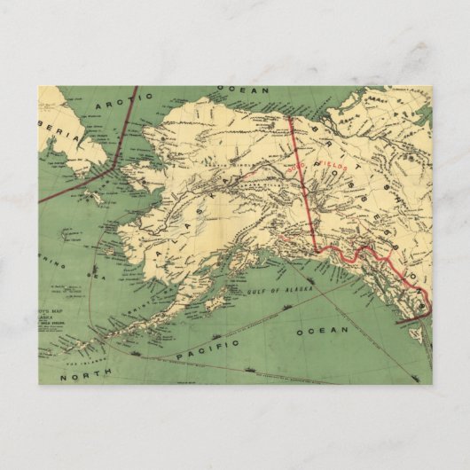 Carte vintage de l'Alaska (1900) (Devant)