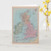 Carte vintage de l'Angleterre (Fleur jaune)