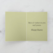 Carte vintage de lapin de Pâques, salutation (Intérieur)