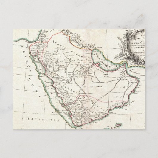 Carte vintage de l'Arabie Saoudite (1771) (Devant)