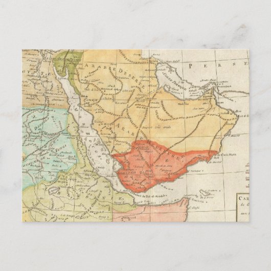 Carte vintage de l'Arabie saoudite (1780) (Devant)