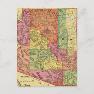 Carte vintage de l'Arizona (1909)
