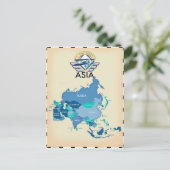 Carte vintage De L'Asie (Debout devant)