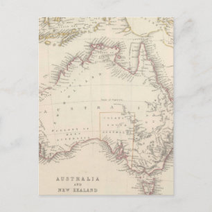 Carte vintage de l'Australie (1848)