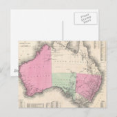 Carte vintage de l'Australie (1862) (Devant / Derrière)