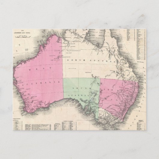 Carte vintage de l'Australie (1862) (Devant)