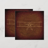 Carte Vintage de l'avion vintage Antique Plane (Devant / Derrière)