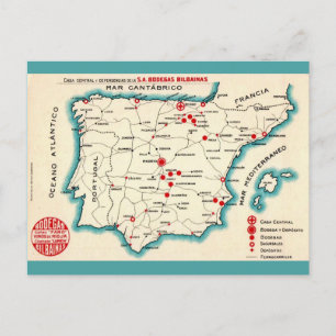 Carte vintage de l'Espagne