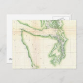 Carte vintage de l'État côtier de Washington (1857 (Devant / Derrière)