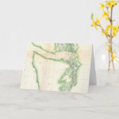 Carte vintage de l'État côtier de Washington (1857 (Fleur jaune)