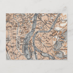 Carte vintage de Liège Belgique (1905)