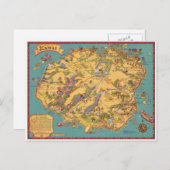 Carte vintage de l'île de Kauai (Devant / Derrière)
