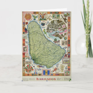 Carte vintage de l'île de la Barbade