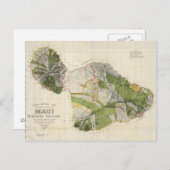 Carte vintage de l'île de Maui (1906) (Devant / Derrière)
