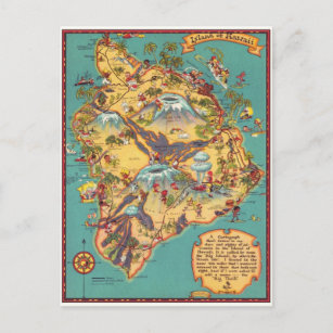 Carte vintage de l'île d'Hawaï