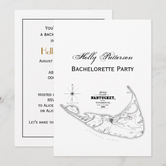 Carte Vintage de l'île Nantucket (Devant / Derrière)