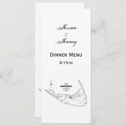 Carte Vintage de l'île Nantucket (Devant / Derrière)