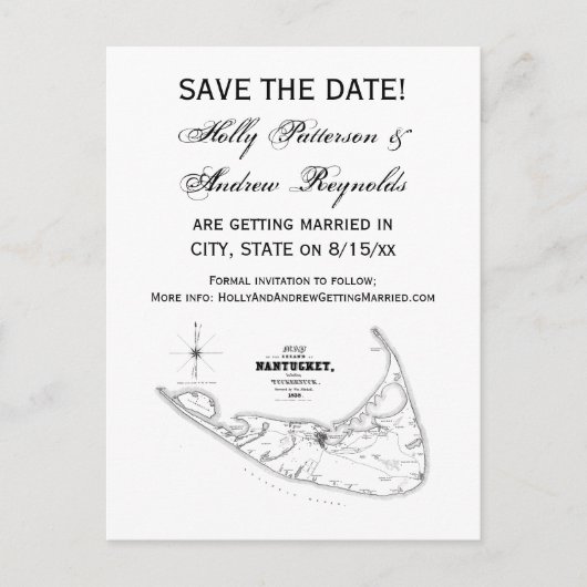 Carte Vintage de l'île Nantucket (Devant)