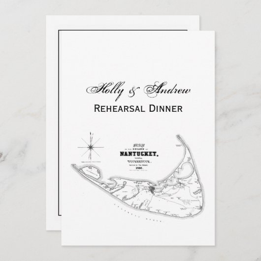 Carte Vintage de l'île Nantucket (Devant / Derrière)