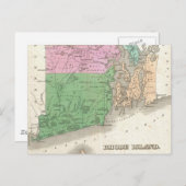 Carte vintage de l'île Rhode (1827) (Devant / Derrière)