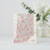 Carte vintage de l'Indiana (1864) (Debout devant)