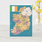 Carte vintage de l'Irlande (Fleur jaune)