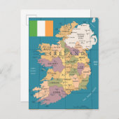Carte vintage de l'Irlande (Devant / Derrière)