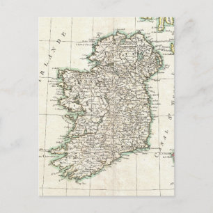 Carte vintage de l'Irlande (1771)