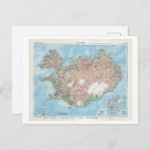 Carte vintage de l'Islande (Devant / Derrière)