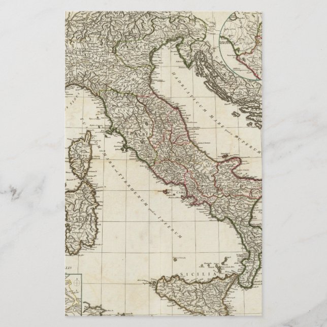 Carte vintage de l'Italie (1764) (Devant)