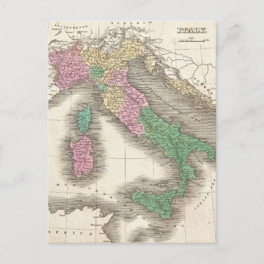 Carte vintage de l'Italie (1827) (Devant)
