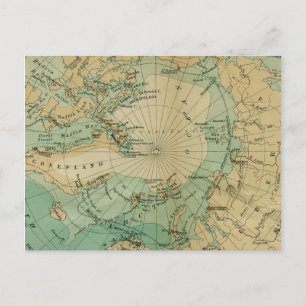Carte vintage de l'océan Arctique