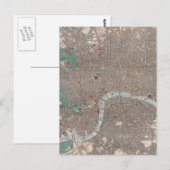 Carte vintage de Londres Angleterre (1862) (Devant / Derrière)