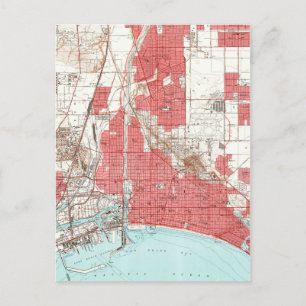 Carte vintage de Long Beach California (1949) 3